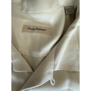 Tommy Bahama XXXL Silk Rayon Long Sleeve Button Down Shirt Ivory